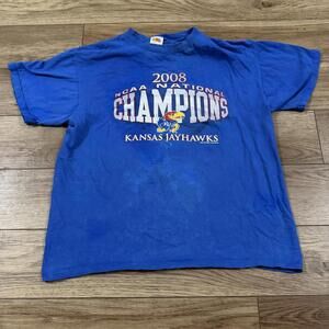 Vintage Y2K Kansas Jayhawks 2008 Champions Distressed Size L
